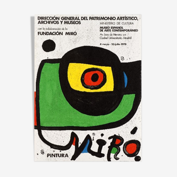 Affiche lithographique originale Joan Miro, Pintura, 1978.