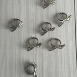 6 silver metal napkin rings