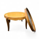 Louis XV round coffee table with removable glass top