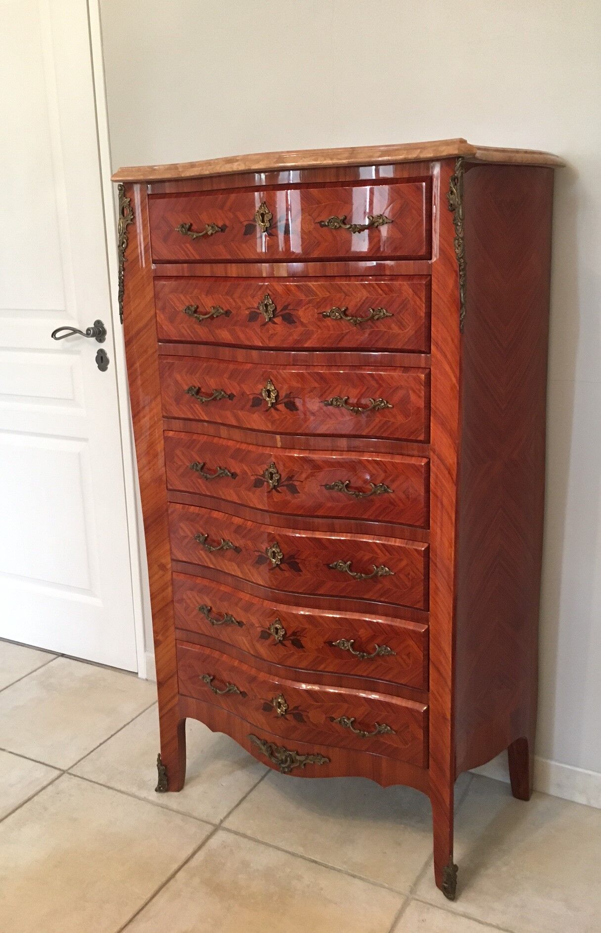 Semainier in marquetry