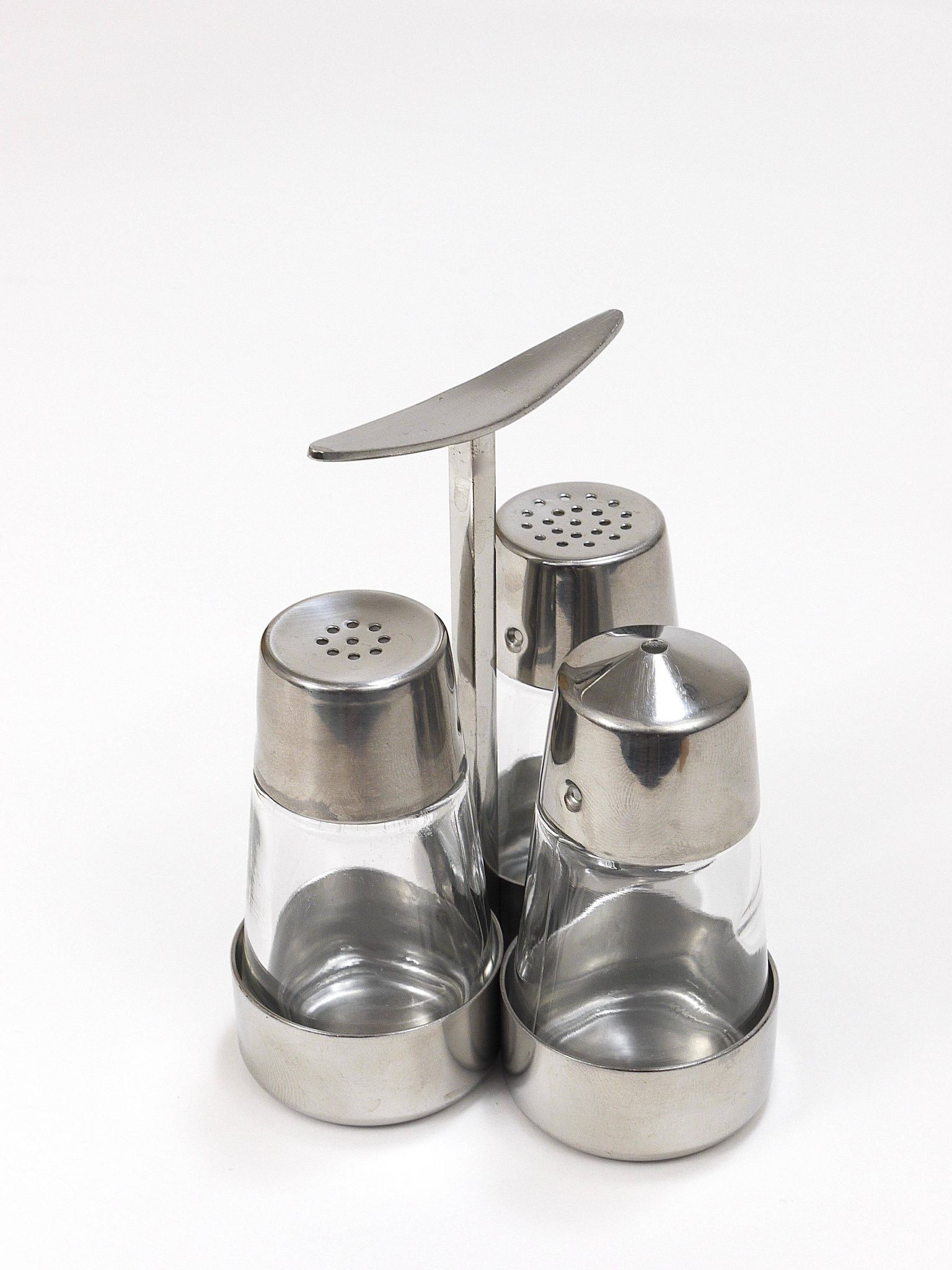 Set of condiments Marianne Denzel salt and pepper, Berndorf, Austria, 1960s