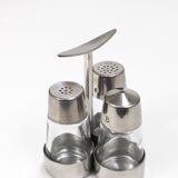 Set of condiments Marianne Denzel salt and pepper, Berndorf, Austria, 1960s