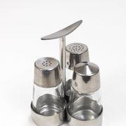 Set of condiments Marianne Denzel salt and pepper, Berndorf, Austria, 1960s