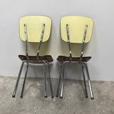 Pair of Formica textile chairs
