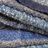 Blue ethnic hand-woven plaid