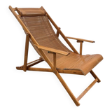 Folding bamboo lounge chair from the early 20th century