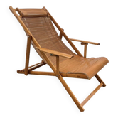 Folding bamboo lounge chair from the early 20th century