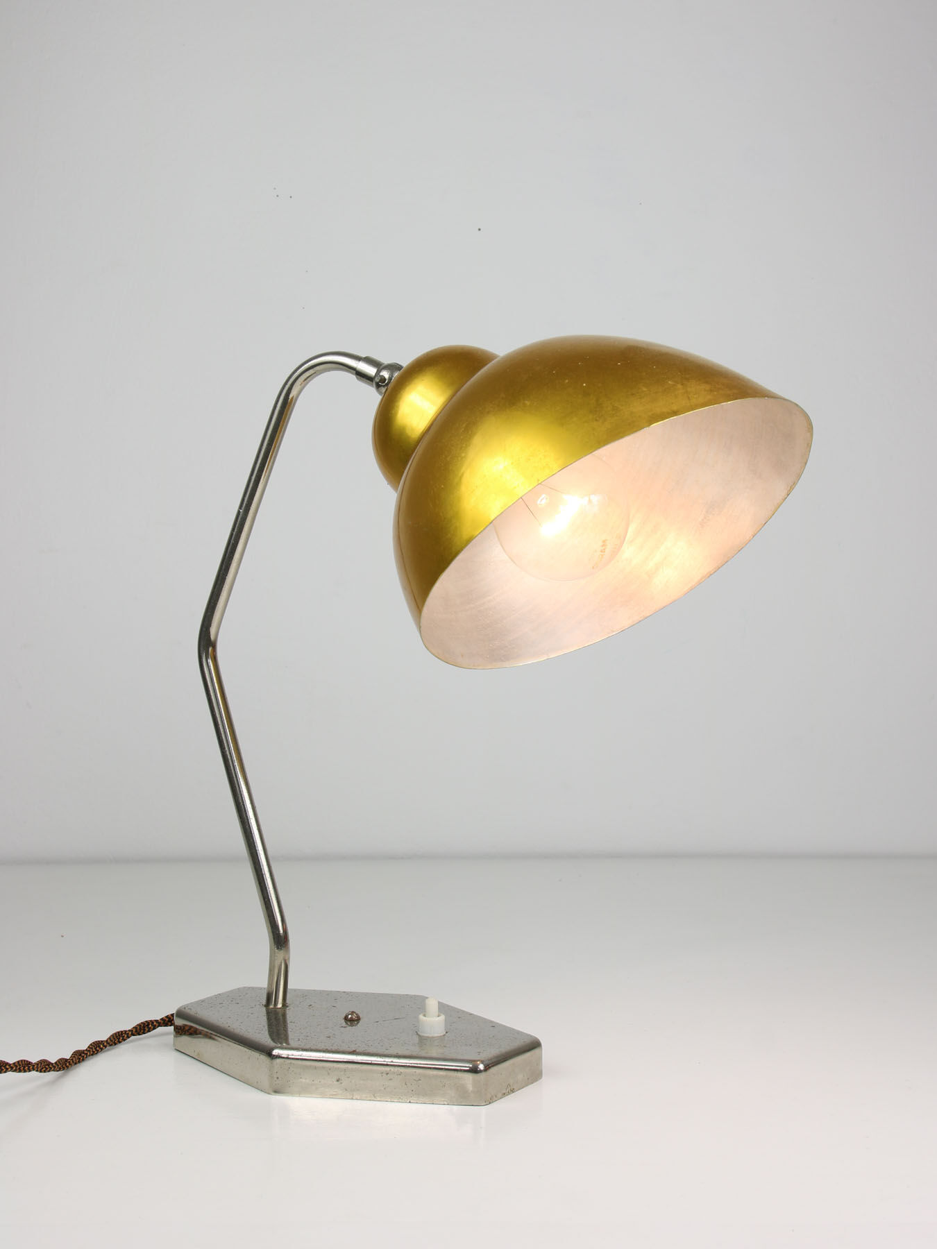 Mid-Century Gold Table Lamp, 1960s