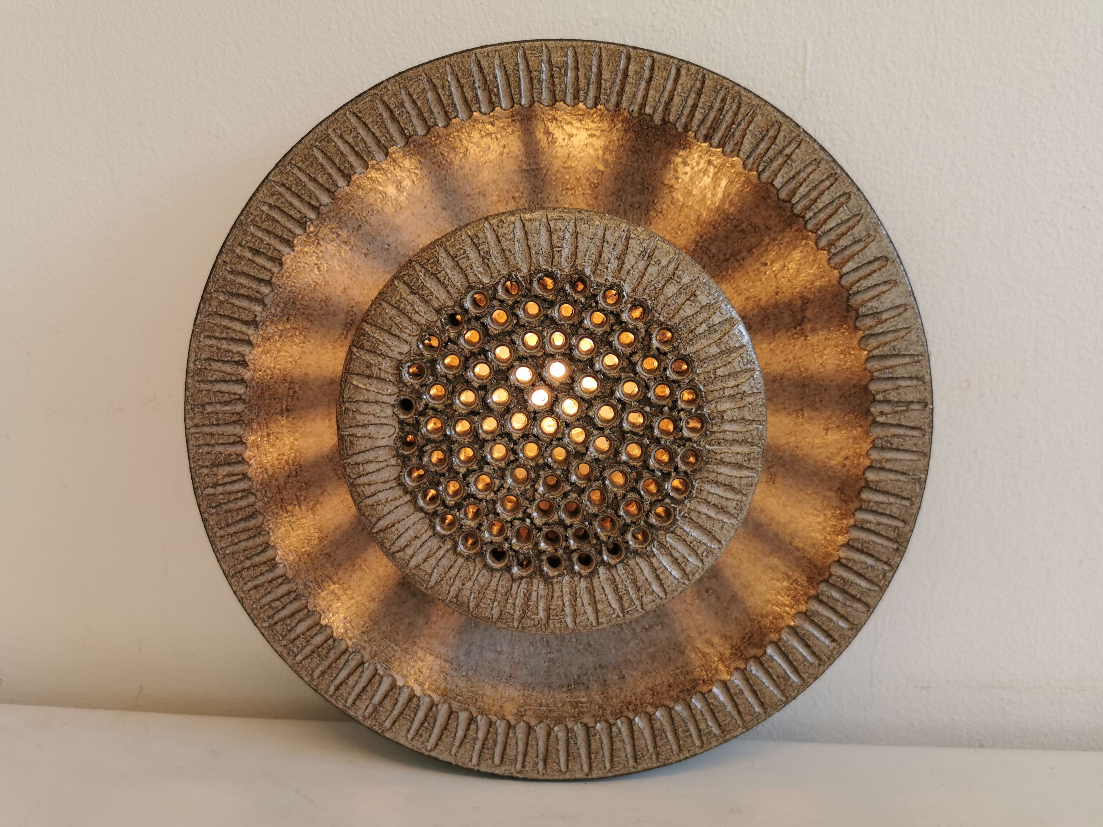 Ceramic wall lamp, from Løvemose Ceramics Denmark 1960s