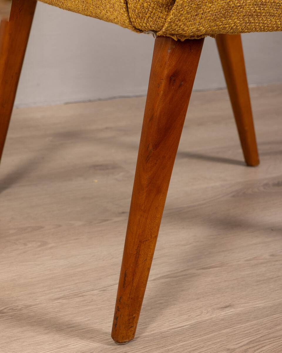 60s vintage armchair in yellow fabric Italian design