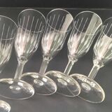 6 chiseled glass champagne flutes