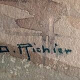 Watercolor painting "Ruelle de la Medina" Orientalist Morocco by Denise Richier