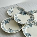 Set of 5 vintage earthenware flat plates