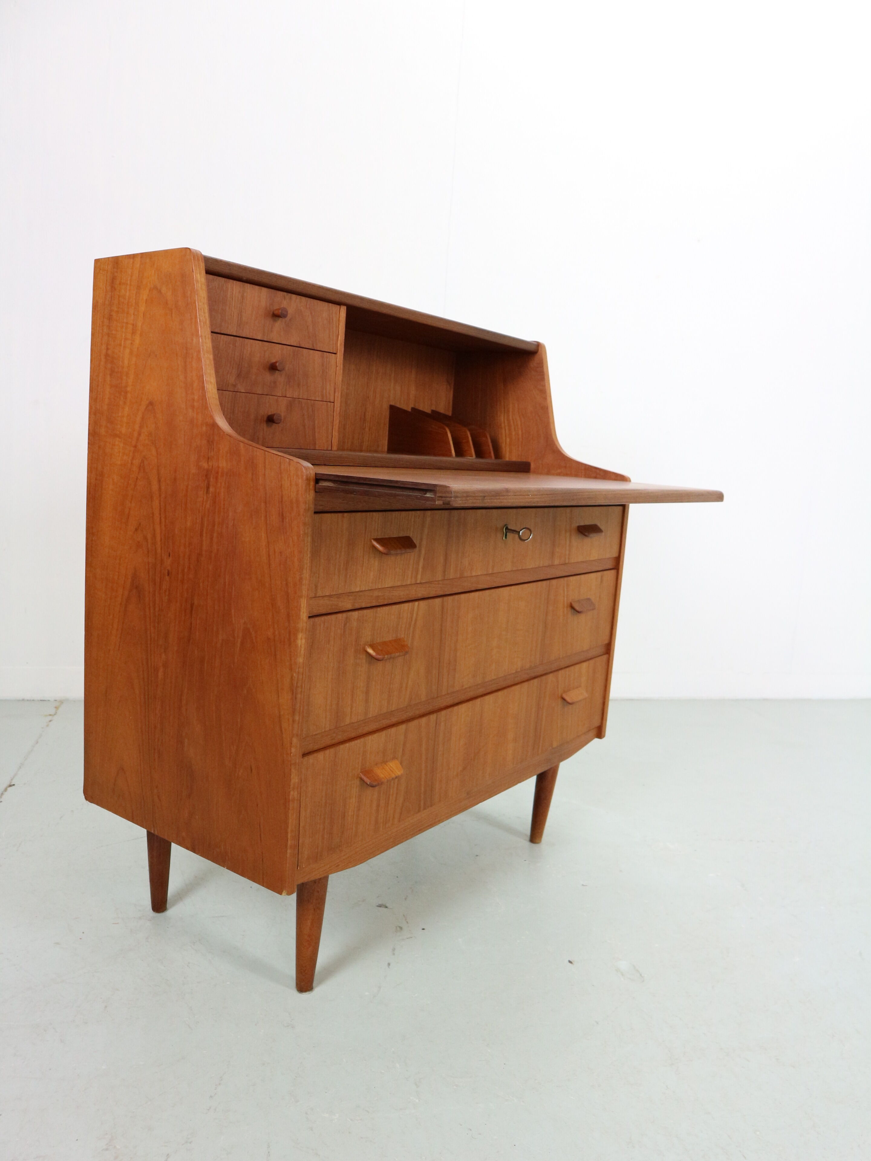 Mid- Century modern teak secretary- cabinet, 1960 Denmark
