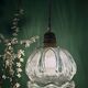 Suspension globe vintage en verre transparent