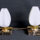 Mid 20th Century Marble Brass and Opaline Bed-Side Lamps, Maison Arlus, France - a Pair