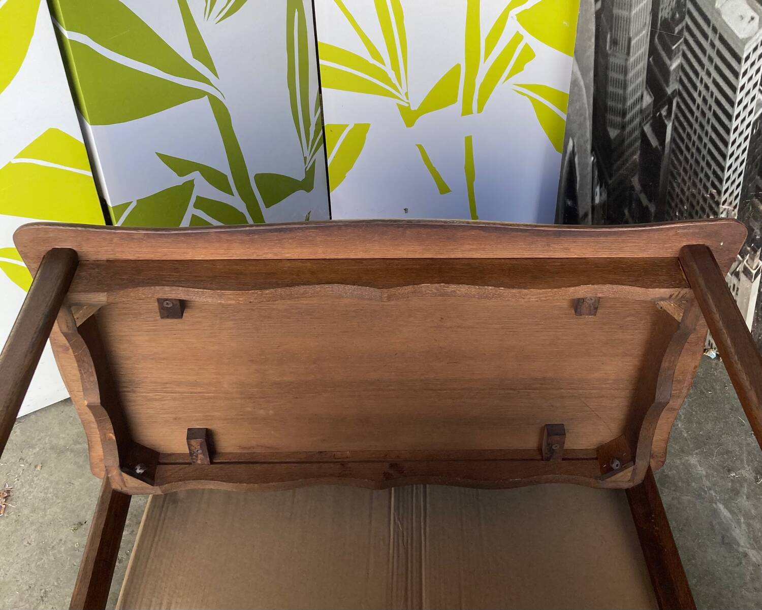 Serving trolley or mobile oak maid, mid-20th century