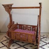 Solid teak carved swing cradle