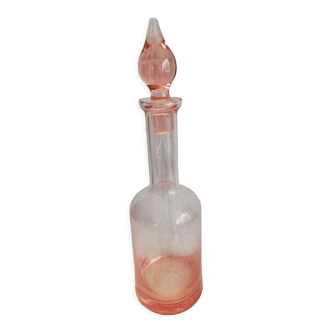 Pink glass bottle