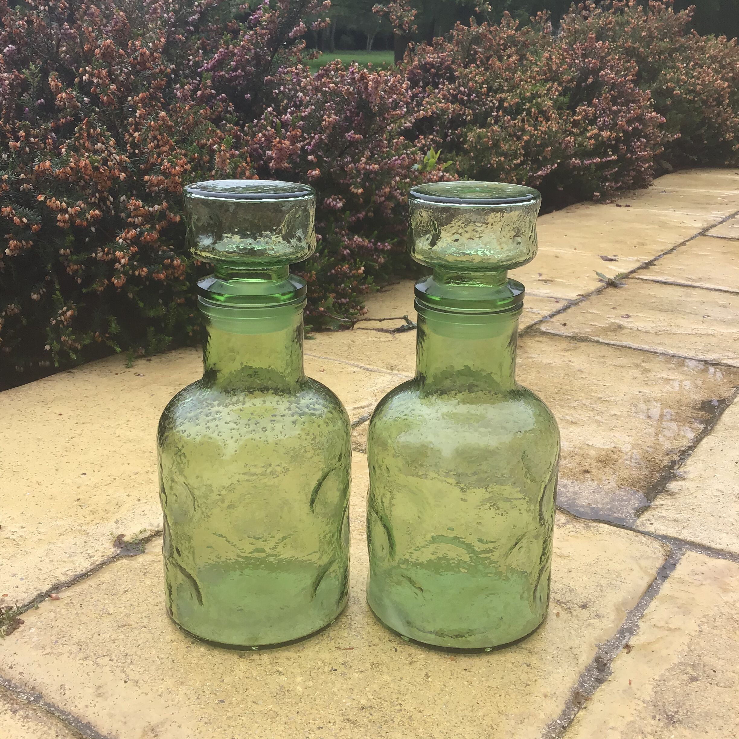 Pair of vintage Italian bottles