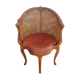 Fauteuil de bureau style Louis XV cuir et cannage