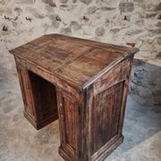 Antique French pine desk – 1880, bar/counter unit with drop-leaf compartments – 65×120×106 cm