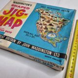 Map of North America, Waddington's shaped Jig-Map, puzzle, 54 x 59 cm