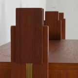 Italian free standing wall unit room divider with a desk in the style of Vittorio Dassi, 1960s