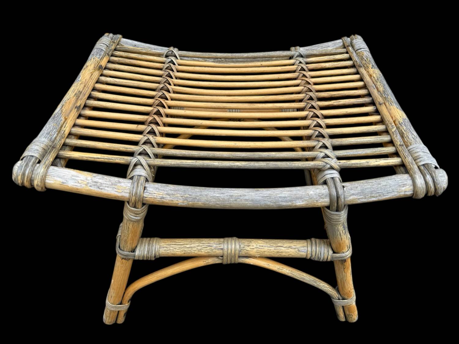 Rattan stool from the 70s France