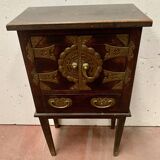 Small piece of furniture with two doors and bronze decoration, 20th century