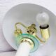 Lampe champignon en métal laqué blanc