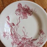 4 plates in iron earth opaque poppies, from Gien