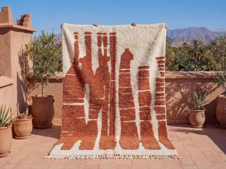 Berber carpet in Moroccan wool from the Atlas, size 2/3 m.