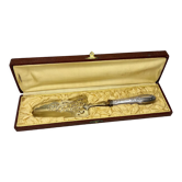 Silver metal pie shovel