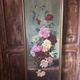 Large antique painting with roses – Oil on canvas from the 1900s – 40 x 102 cm – a large decorative format