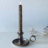 Brass thumbscrew candle holder