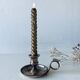 Brass thumbscrew candle holder