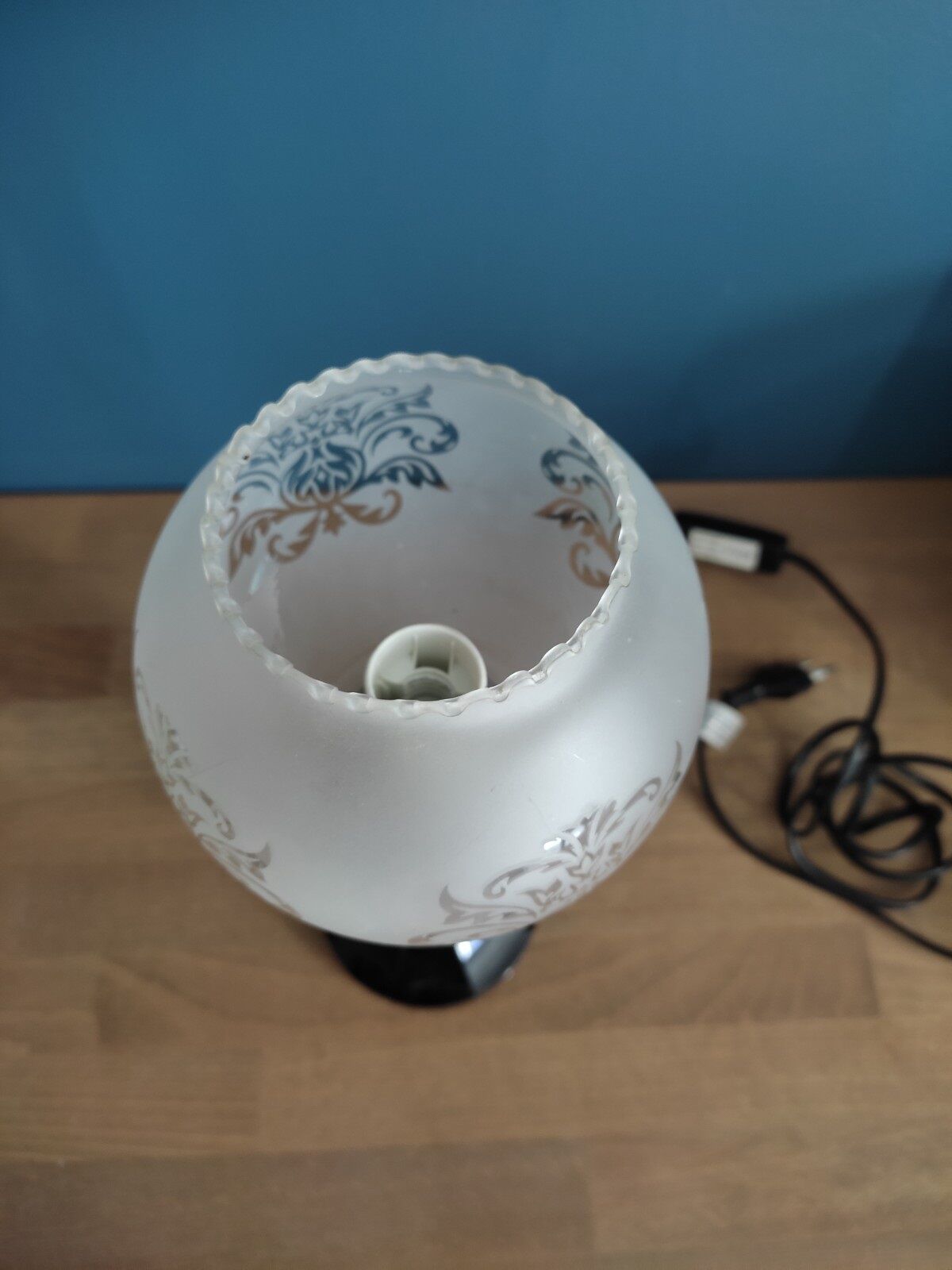 Bedside lamp living room Base black globe glass sandblasted vintage spirit dp 0222f081