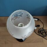 Lampe chevet salon base noire globe verre sablé esprit vintage dp 0222f081