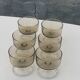 6 glasses of champagne two-tone brown and transparent vintage 1970