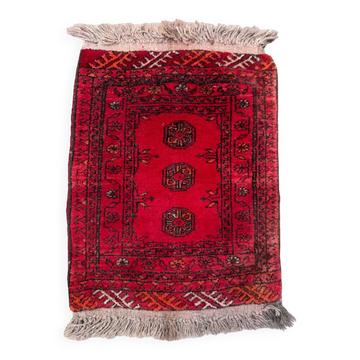 Small vintage Turkish rug 50x70 cm, short runner, tribal, mini carpet 2548