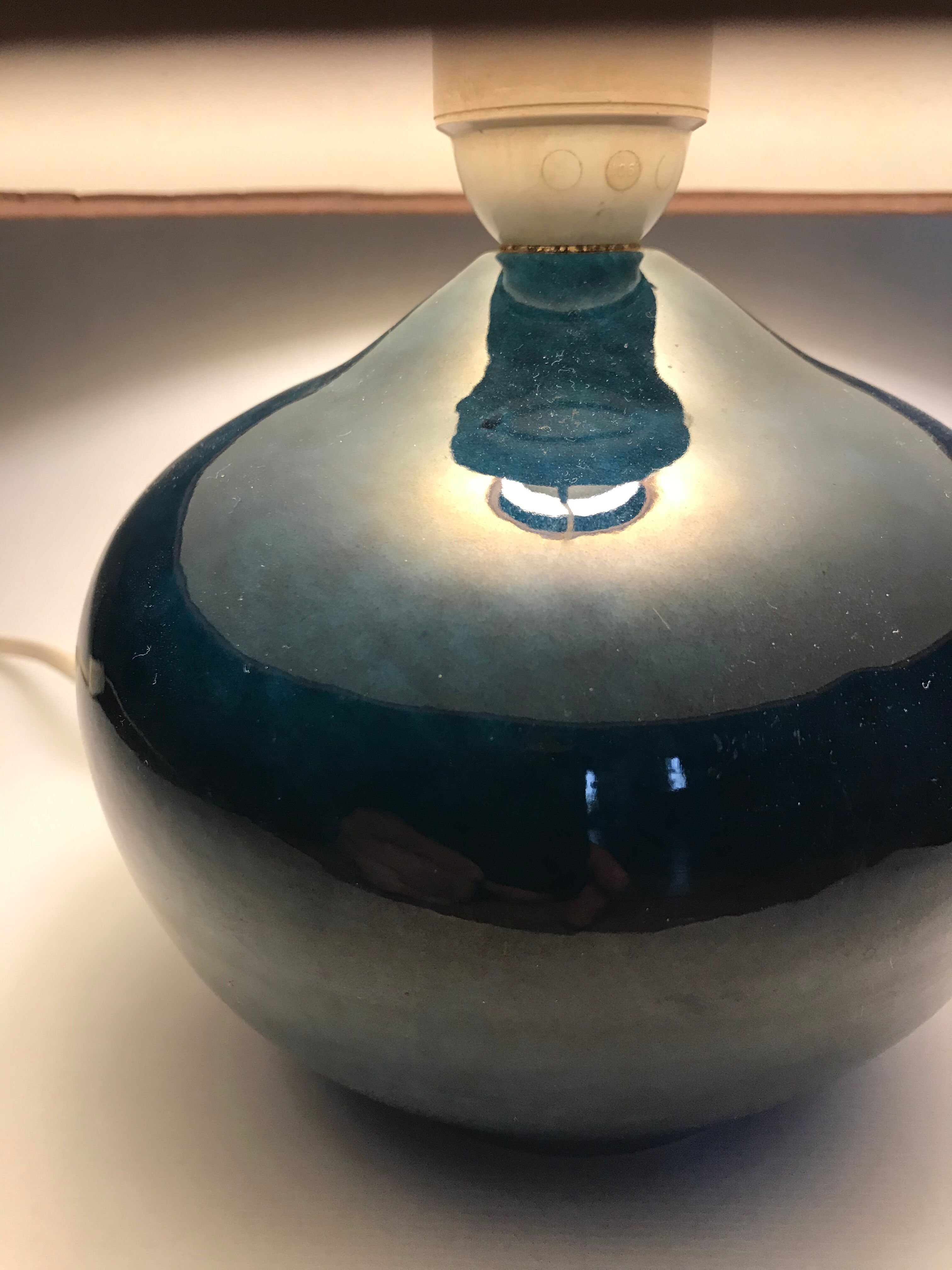 Max Idlas blue ceramic lamp, circa 1970
