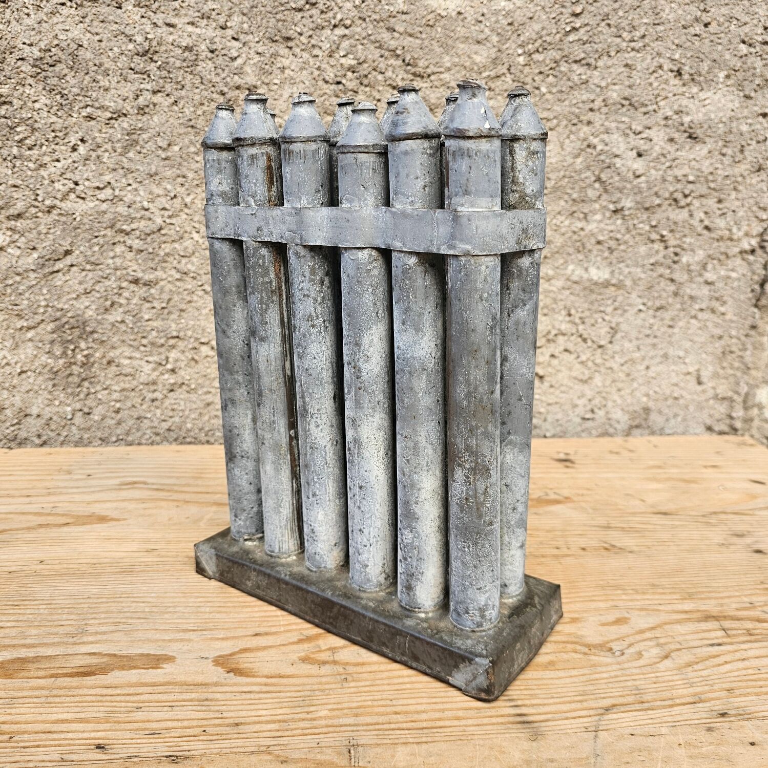 Old sheet metal candle mold