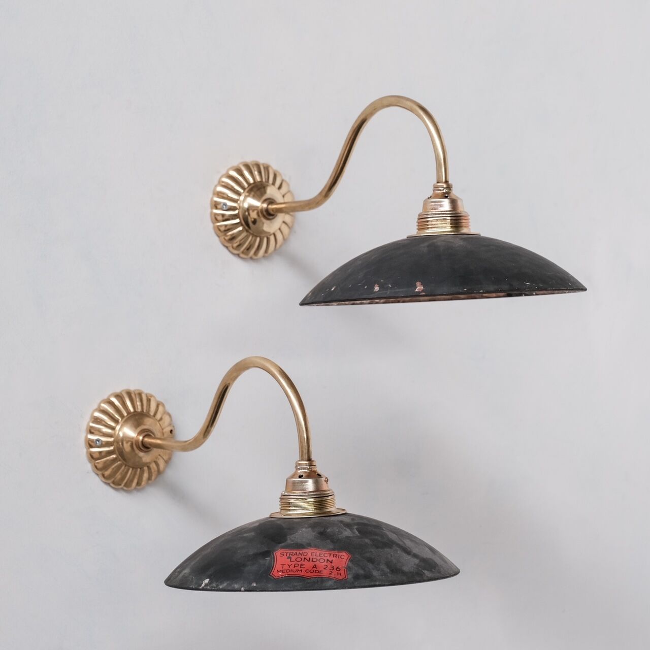 Antique brass and mercury glass wall light (19 available)