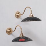 Antique brass and mercury glass wall light (19 available)