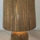 Lampe boule vintage en grès émaillé et corde de jute