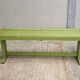 Vintage wooden bench grass green garden bench 140 cm