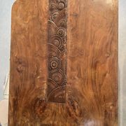 Pair of Art Deco cabinets from the 1930s in elm burl with a single door opening.