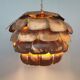Artichoke lamp, designed by,  Svend Aage Holm Sørensen, with layered flame cut copper slats