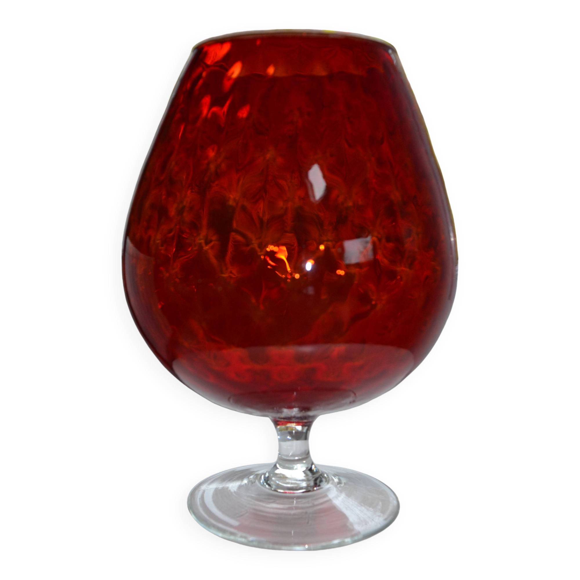 Vintage Italian red vase on foot